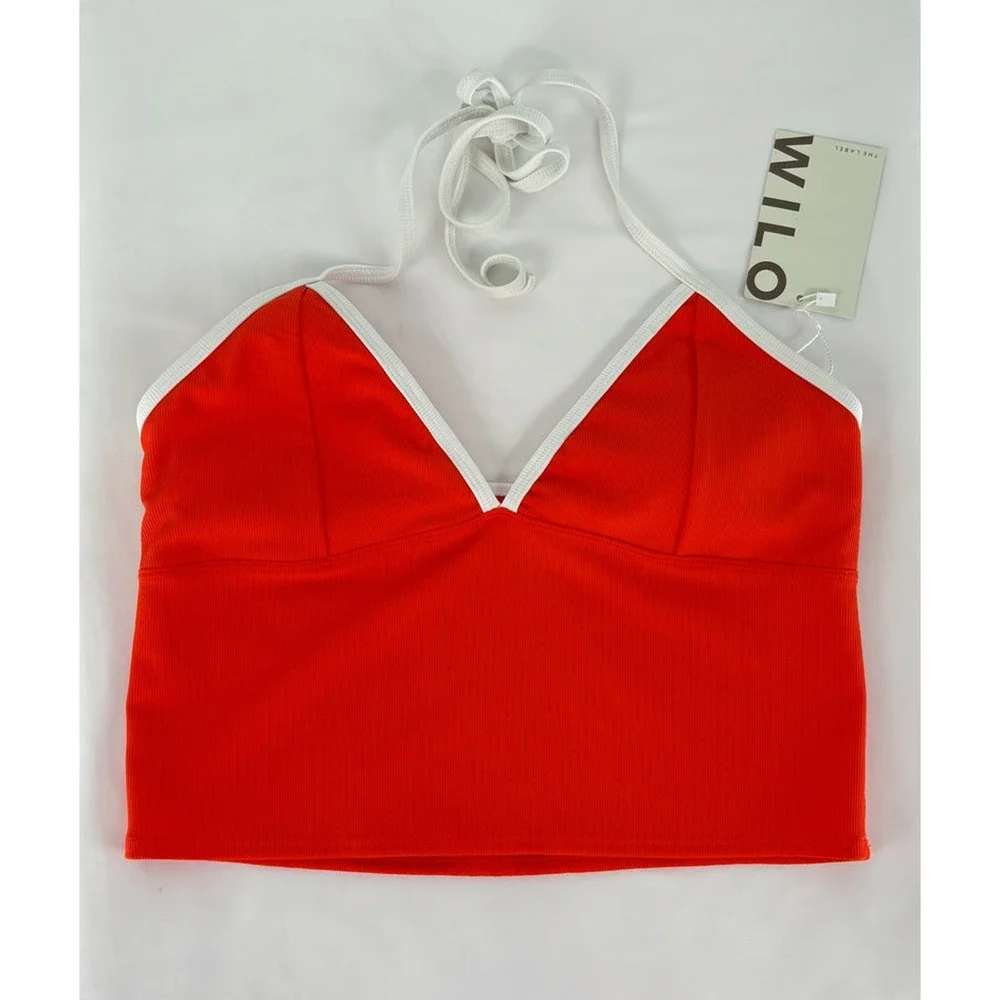Wilo The Label 2 Piece Tankini Swimsuit Tomato Orange Womens Size Large New